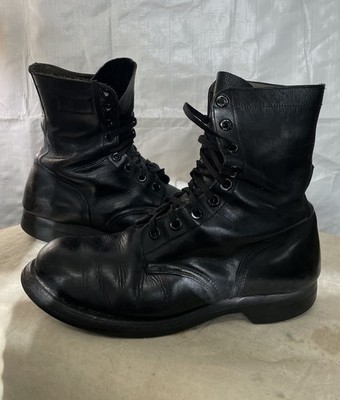 Vintage 60s Military Issue Black Leather Boots Paratrooper  display picture 1