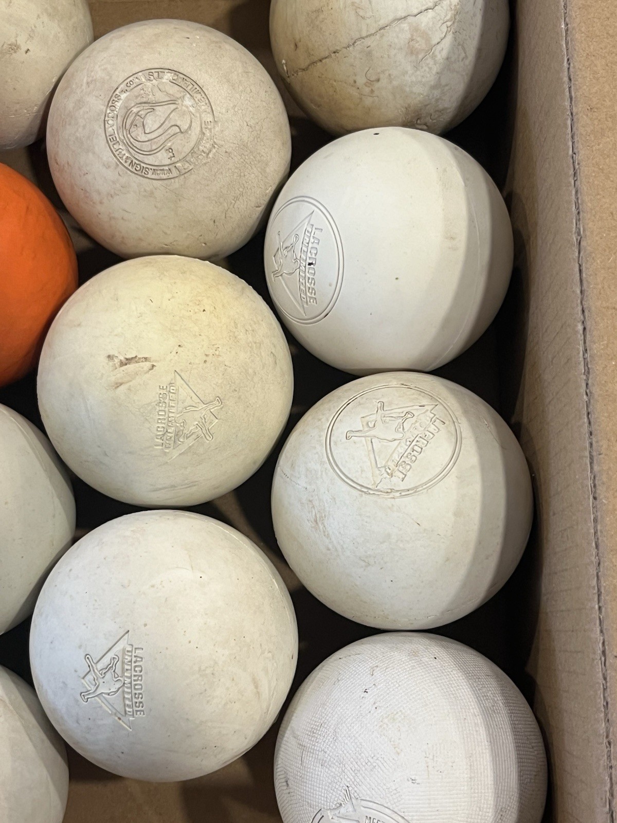 Lot  of 18 used Lacrosse Balls Unlimited, Velocity, Dick's, Pearl etc.