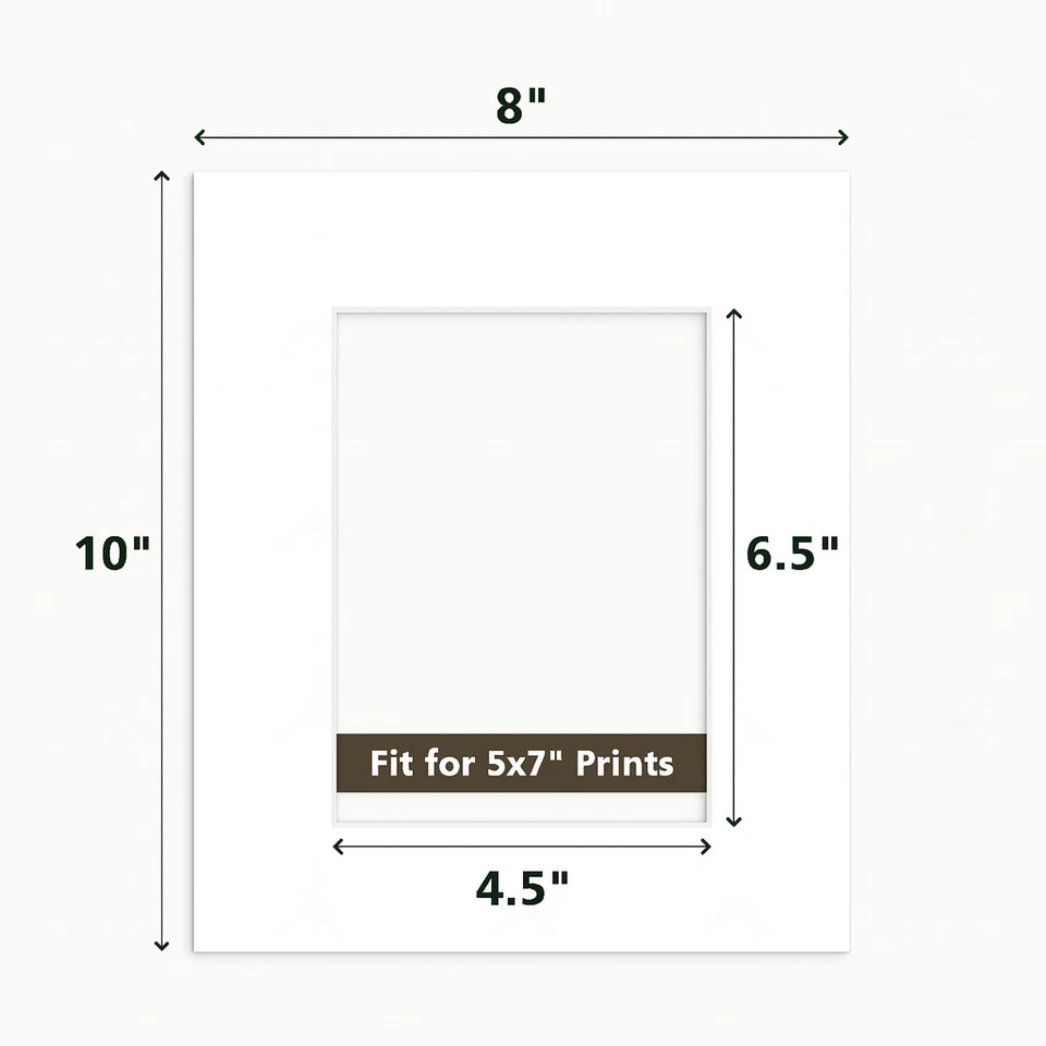 Alfombrillas clásicas blancas 70 piezas 8x10 con borde biselado de núcleo blanco para imagen de 5x7 Foto 2 de 4