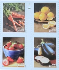 20 FOREVER FIRST CLASS LETTER STAMPS FRUITS & VEGETABLES MNH 2019 BOOK PANE