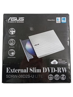 ASUS SDRW-08D2S-U LITE Externes Slim DVD-RW Laufwerk Weiß USB 2.0