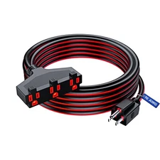 Extension Cord 25 ft, SJTW Extension Cord with Multiple Outlets, 16 Gauge (Bl...