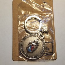 Porte-clés métal argenté bleu rouge Groupement de gendarmerie Nouvelle-Calédonie