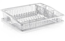 Transparent Step Dish Drainer Rack with Tray D07106