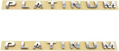 2Pcs Set Platinum Door Rear Emblems 3D Badge Nameplate Logo Letter Chrome