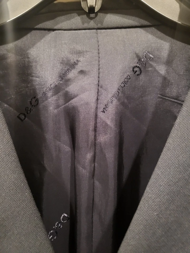 Traje de lana virgen Dolce & Gabbana para hombre talla 38R azul 4 botones traje chaqueta Foto 2 de 4