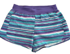 Athletic Works DriWorks Girls Active Running Shorts Purple Teal Lined Size 14/16