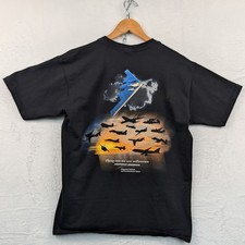VTG Fruit of the Loom T-Shirt Men's Large Black Northrop Grumman Aviation 90s