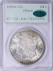 1884-CC Morgan Silver Dollar PCGS MS-64 (CAC Green) OGH (1st Gen) Rattler