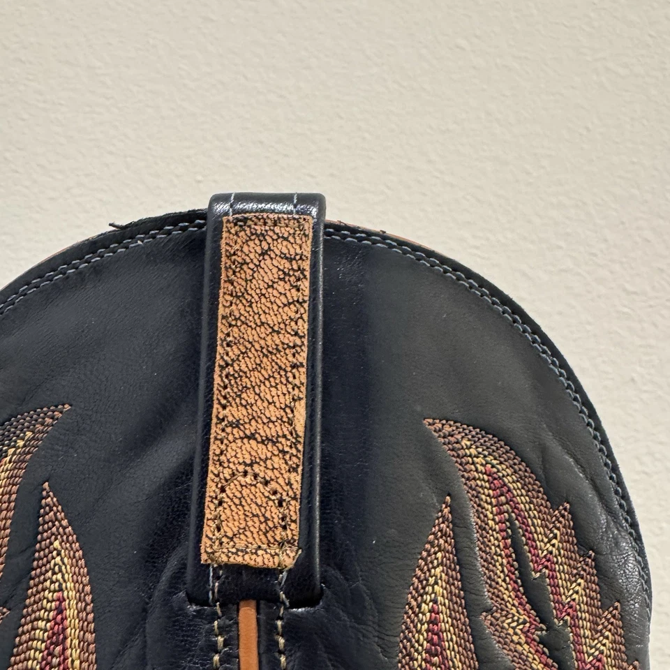 Lucchese Men's Heritage Handmade Brown Goatskin Square Toe Horseman Boots 10 D - Image 2 of 4