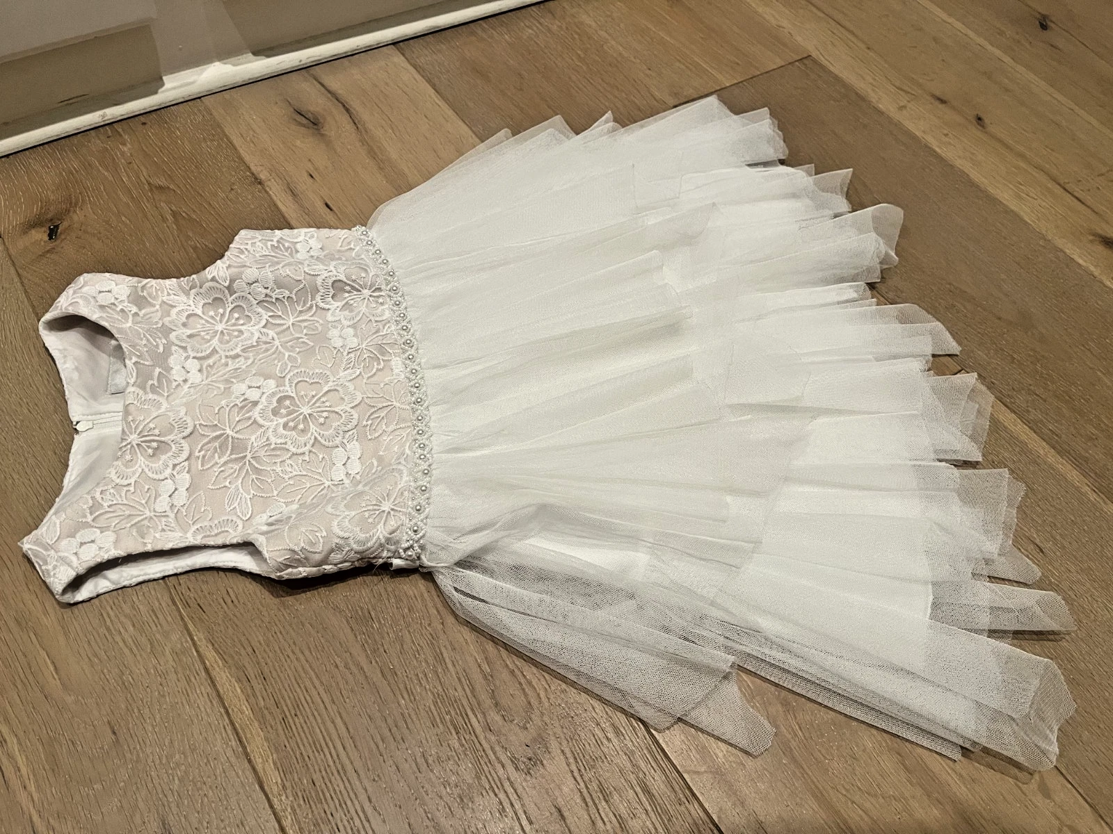 Rare Editions Girls White Formal Dress With Lace Size 5