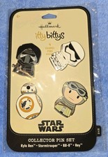 Hallmark Itty Bittys Star Wars Force Awakens Rare Collector 4 Enamel Pin Set NIP