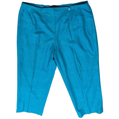 Gallant Vintage Women s 100% Silk Pants Blue Cropped Lined Plus Sz 26