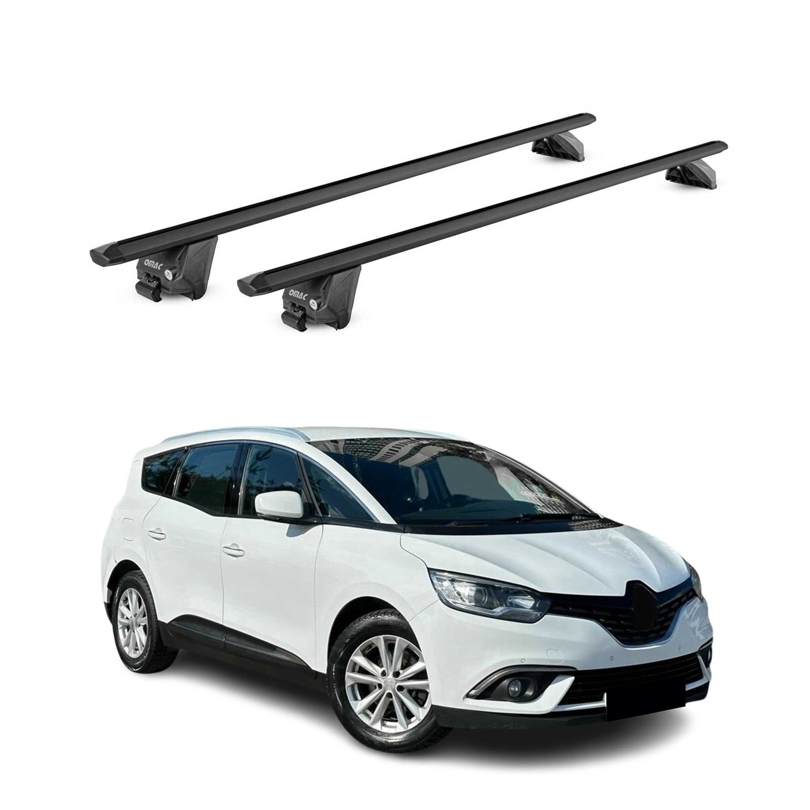 Barres de toit alu noir pour Grand Scenic 2016-2022
