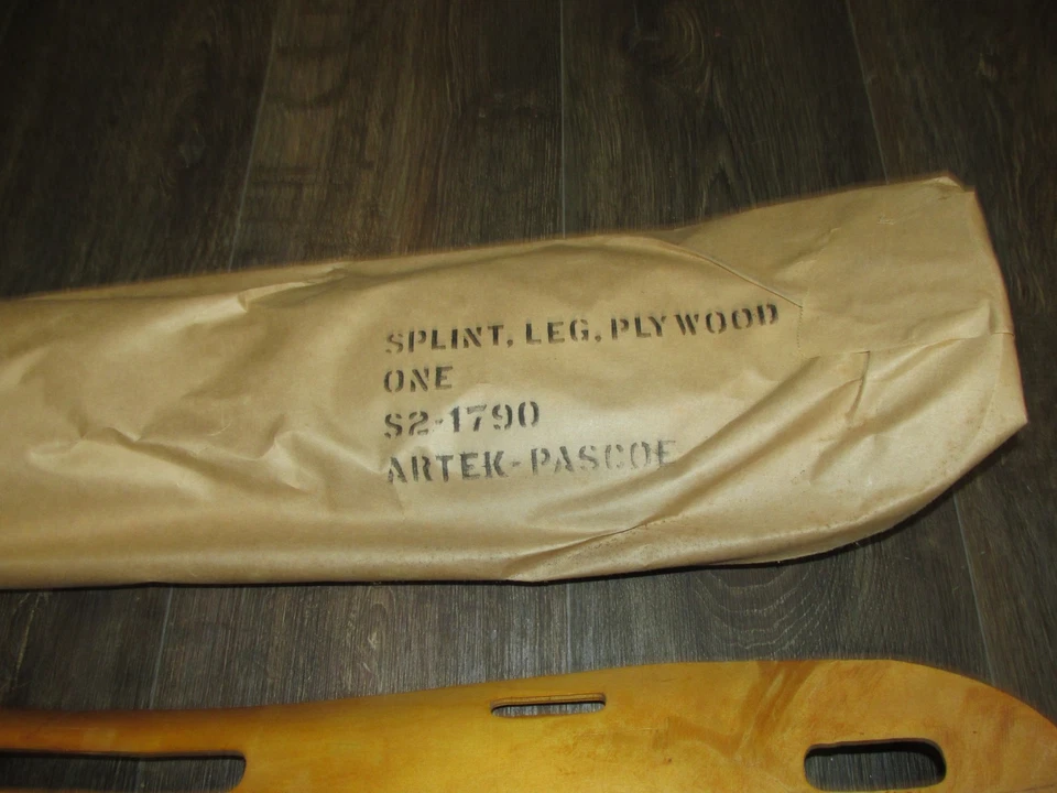 Eames Molded Plywood Leg Splint IN Wrapper ARTEK-PASCOE, AALTO,U.S.,S2-1790,WWII - Image 2 of 4