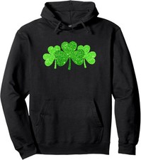 HOT-Irish Shamrock Cute Green Clover St Patrick's Day Unisex Hooded Sweatshirt