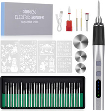 Cordless Electric Engraving Pen with 37 Bits, USB Rechargeable, Portable Tool