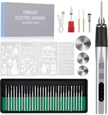 Cordless Electric Engraving Pen with 37 Bits, USB Rechargeable, Portable Tool