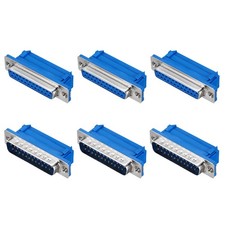 6Pcs D-sub Connector DB25 25-pin 2-Row Male Female Serial Port Terminal Breakout