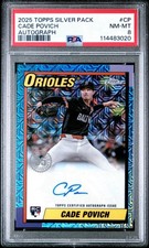 2025 TOPPS SILVER PACK 1990 CHROME PROMO AUTO CADE POVICH /299 PSA 9