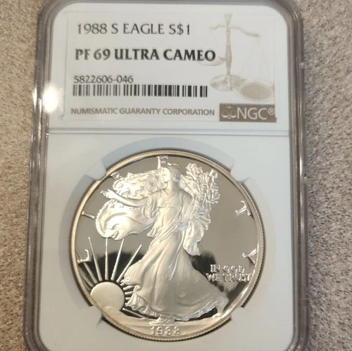 U.S. Mint 1988 American Eagle 1 oz Silver Proof NGC PF 69 Ultra Cameo