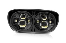 120W 5.75 Inch Dual LED Headlight Compatible with Road Glide 2004-2013, black