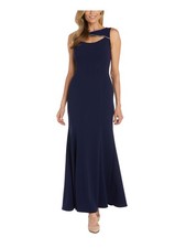 NIGHTWAY Womens Navy Lined Sleeveless Full-Length Formal Gown Dress 6