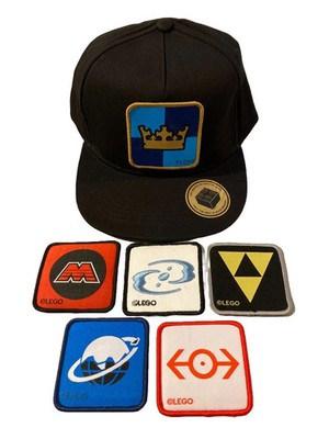 LEGO Baseballmütze schwarz Logo mit 6 Haken & Schleife Patches Canvas Kappe kostenloser Versand NEU