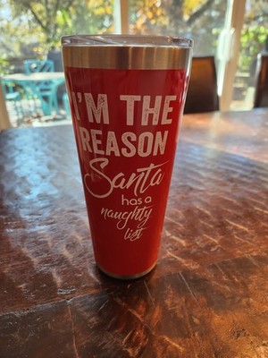 NEW Red Tumbler 16oz Holiday  Christmas I'm The Reason Santa has a naughty List