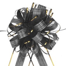 10pcs 8 Inch Large Pull Bows Gift Wrapping Bows Ribbon Organza Black