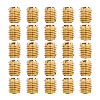 E-Z Lok Threaded Insert Brass 1/4-20 Internal Threads 0.500 Length Pack 25