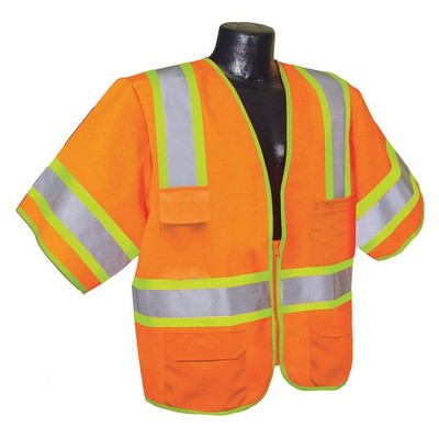 CONDOR 53YP41 High Visibility Vest,Orange/Red,5XL 53YP41