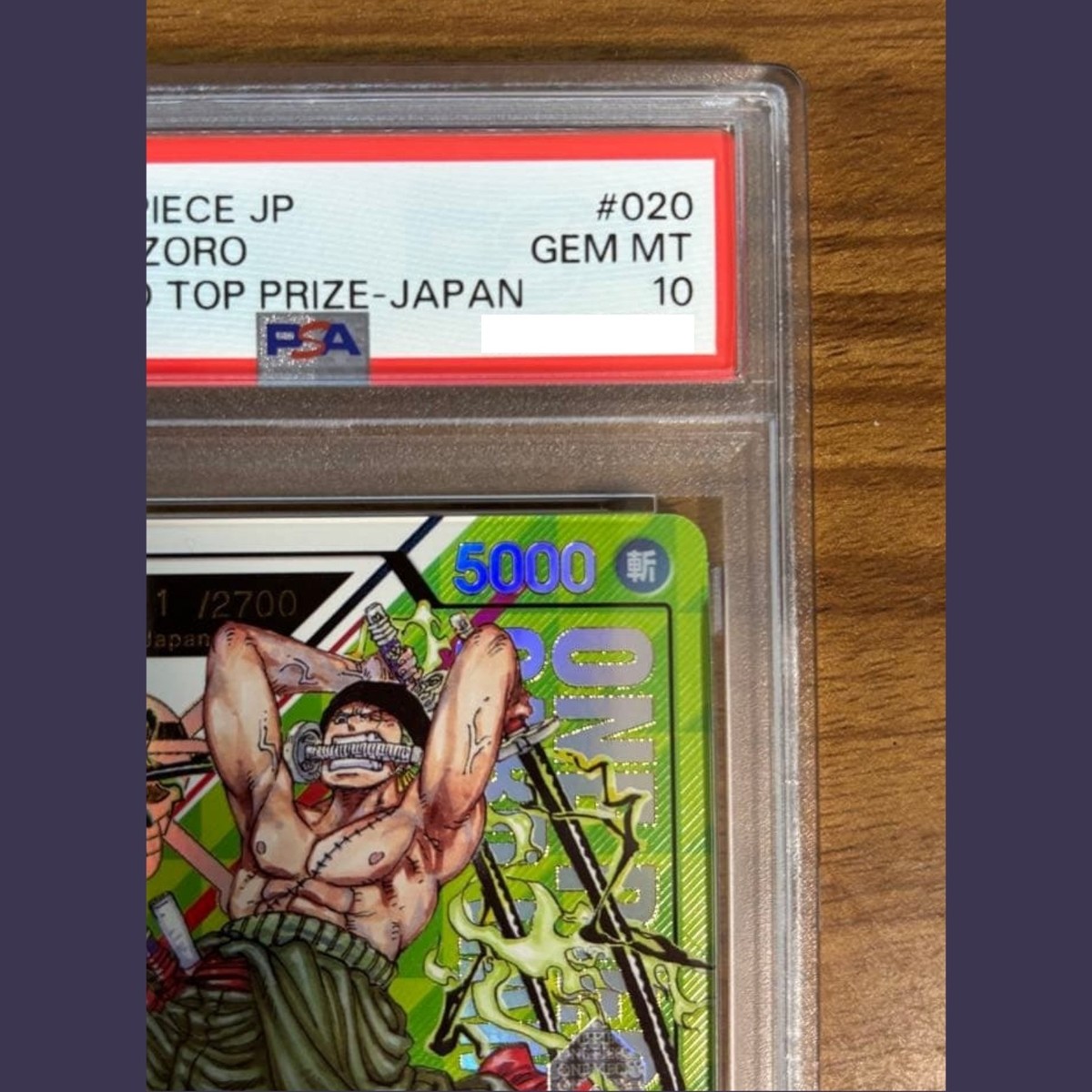 PSA 10 Zoro Serial Number OP12-020 Flagship Battle 2026 Top Prize