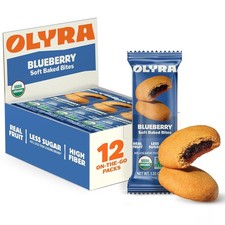 Olyra Blueberry Organic Bars, Prebiotic High Fiber 1 count Pack of 12 