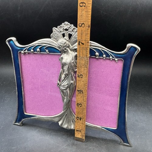 Double Picture Photo Frame Blue Silver Deco Fairy Past Times Lily of the Valley - Picture 7 of 13