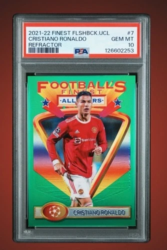 2021-22 Topps Finest Flashbacks UCL Cristiano Ronaldo GEM MINT PSA 10 Refractor