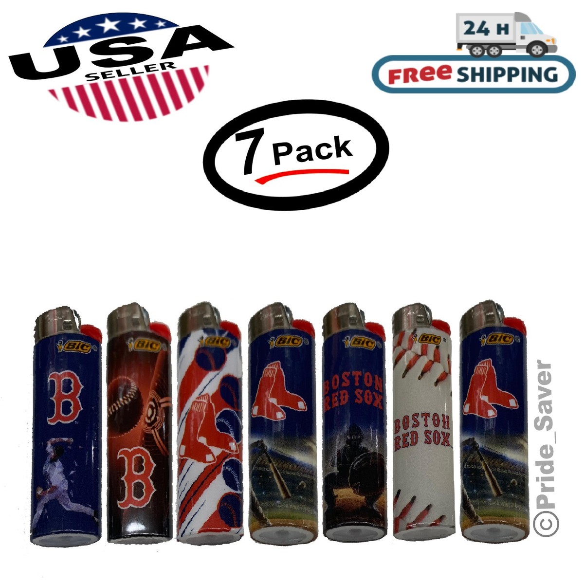 BIC Lighter Boston Red Sox MLB officially license Cigarette Lighters (7  Pack)