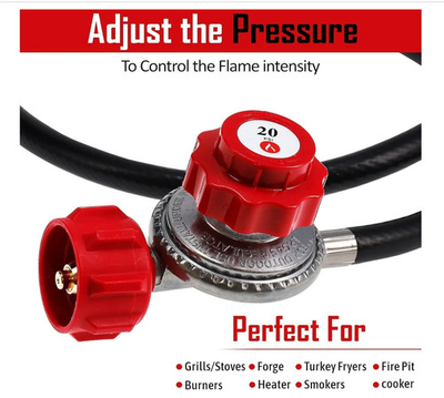 #ad Gas One 2109 High Pressure Regulator 0 20 PSI w Hose amp; Adjustable Dial $19.99