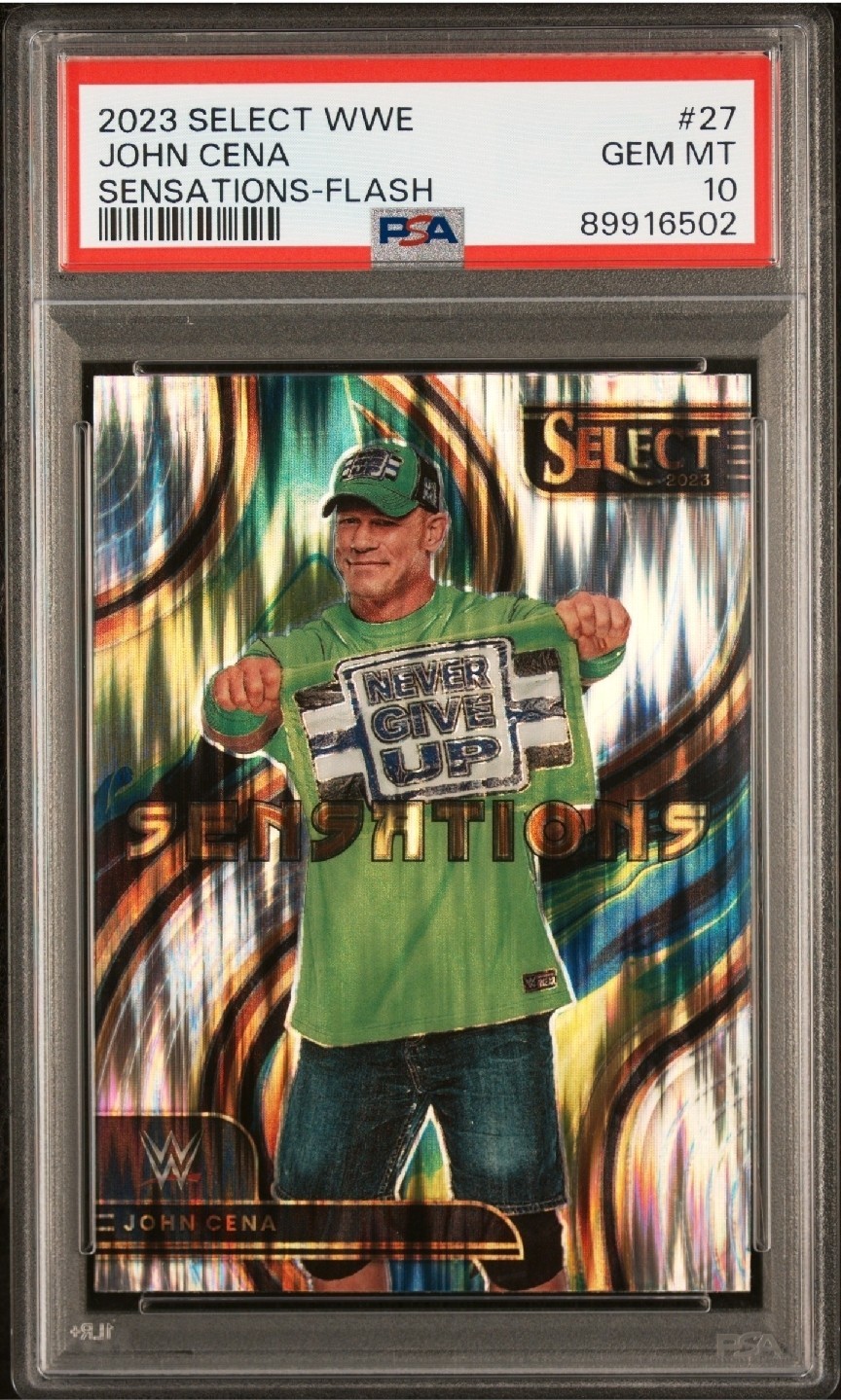 2023 WWE Select John Cena Sensations Silver Flash Prizm #27 PSA 10