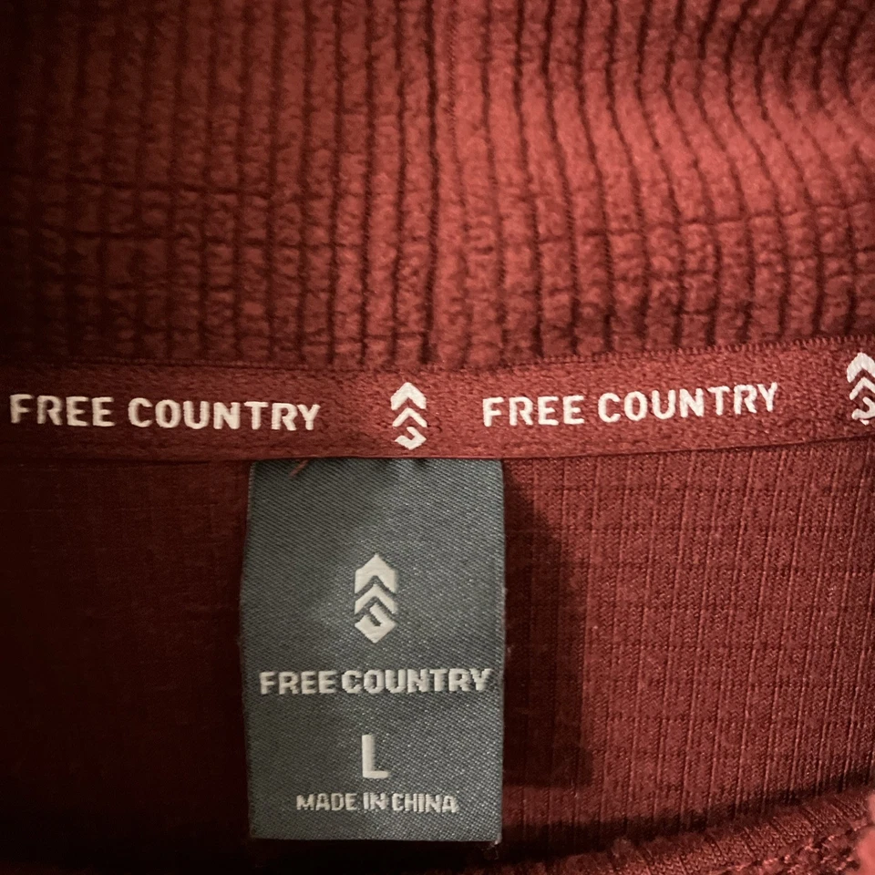 Free Country 女式红色罗纹牛仔轻便高领大号 — 第 3/4 张图片