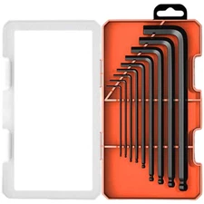 9 Piece Colorful Hex Key Set Ball End L Shape Wrench Tool for Multi Angle Use