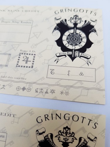 2x Universal Studios Gringotts Bank 10 $ Credits Scheck Geldscheine Harry Potter - Bild 6 von 12