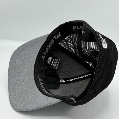 North Face Flexfit Cap Hat Gray Mesh Trucker Outdoor S/M - Picture 4 of 5