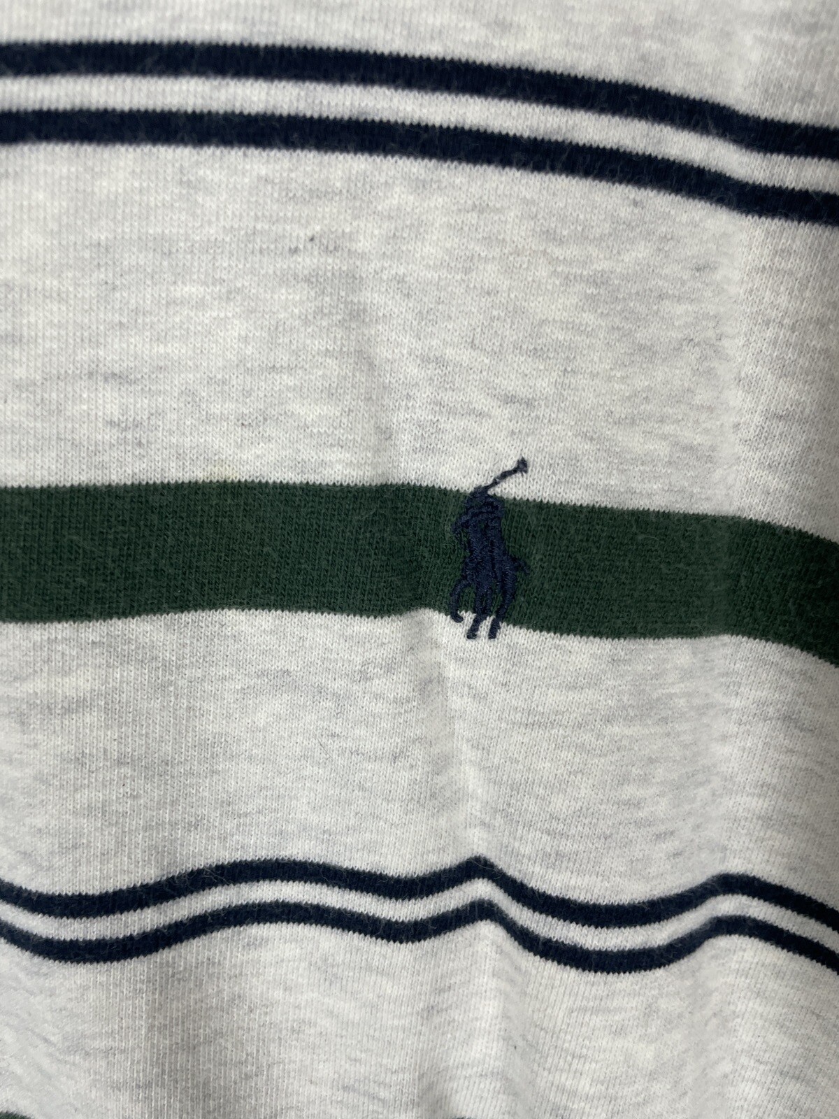 Felpa con cappuccio Polo Ralph Lauren a righe cordini logo pony taglia M verde
