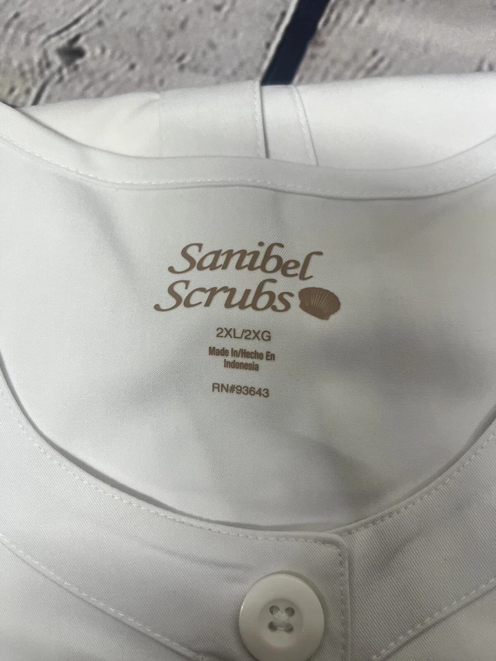 SANIBEL SCRUBS Medical/Dental Jacket White Lab Coat Womens 2XL New w/tags - Image 2 of 4