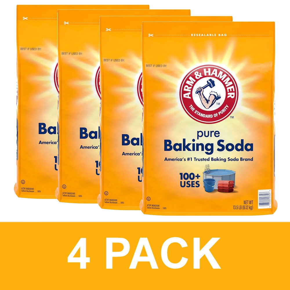 Arm & Hammer Pure Baking Soda 13.5 lbs (4 Pack)