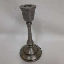 Mini Taper Candle Holder Silver 4 1/2 Inches Tall Hearth Hand with Magnolia
