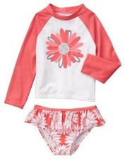 NWT Gymboree Kitty in Pink Daisy Rash Guard SET Swim shop Toddler Girls