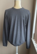 NWT Roberto Cavalli Gray CrewNeck Wool/Cashmere Pullover Sweater Sz M Logo