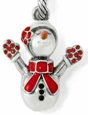 New Brighton HAPPY SNOWMAN Carrot Nose Red Swarovski Crystal Charm ABC